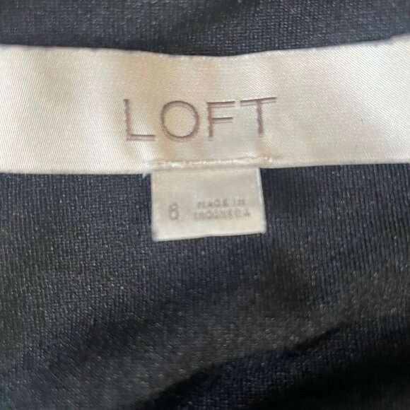 LOFT Black Glitter Knit Fit & Flare Dress Sz 6 Short Party Sparkly Holiday Chic - Picture 2 of 11